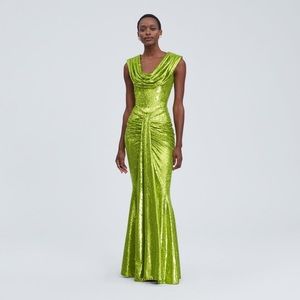 LBV SEQUIN GOWN IN ABSINTHE GREEN